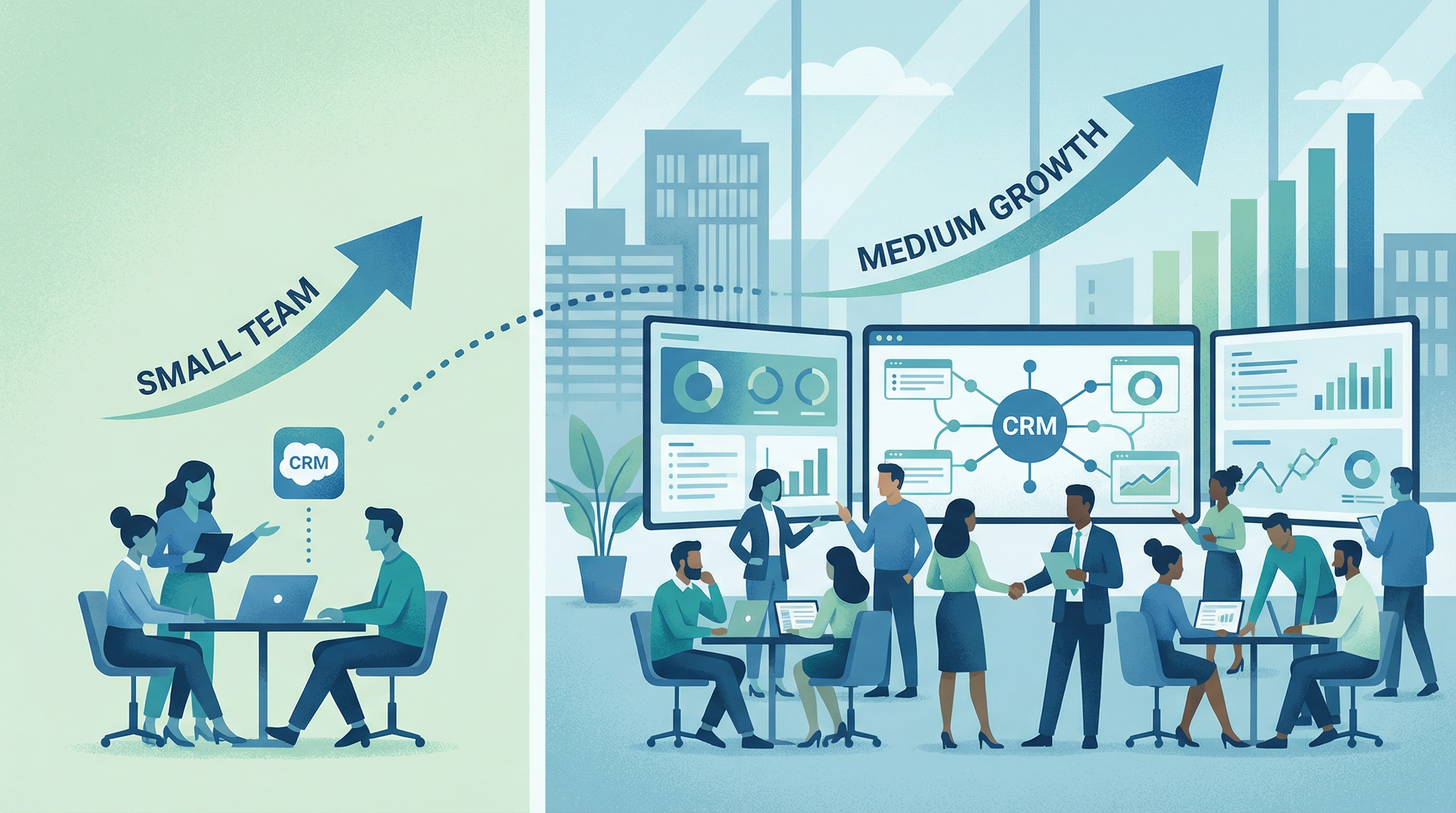 CRM Selection for Growing Teams: What Changes Between 10 and 50 Users